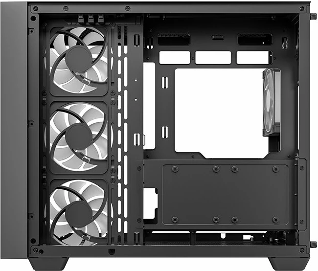 Kasë Deepcool CG530U 4F, Midi Tower, xham i kalitur panoramik, 4 ventilatorë ARGB, ATX/mATX/ITX, USB-C, e zezë