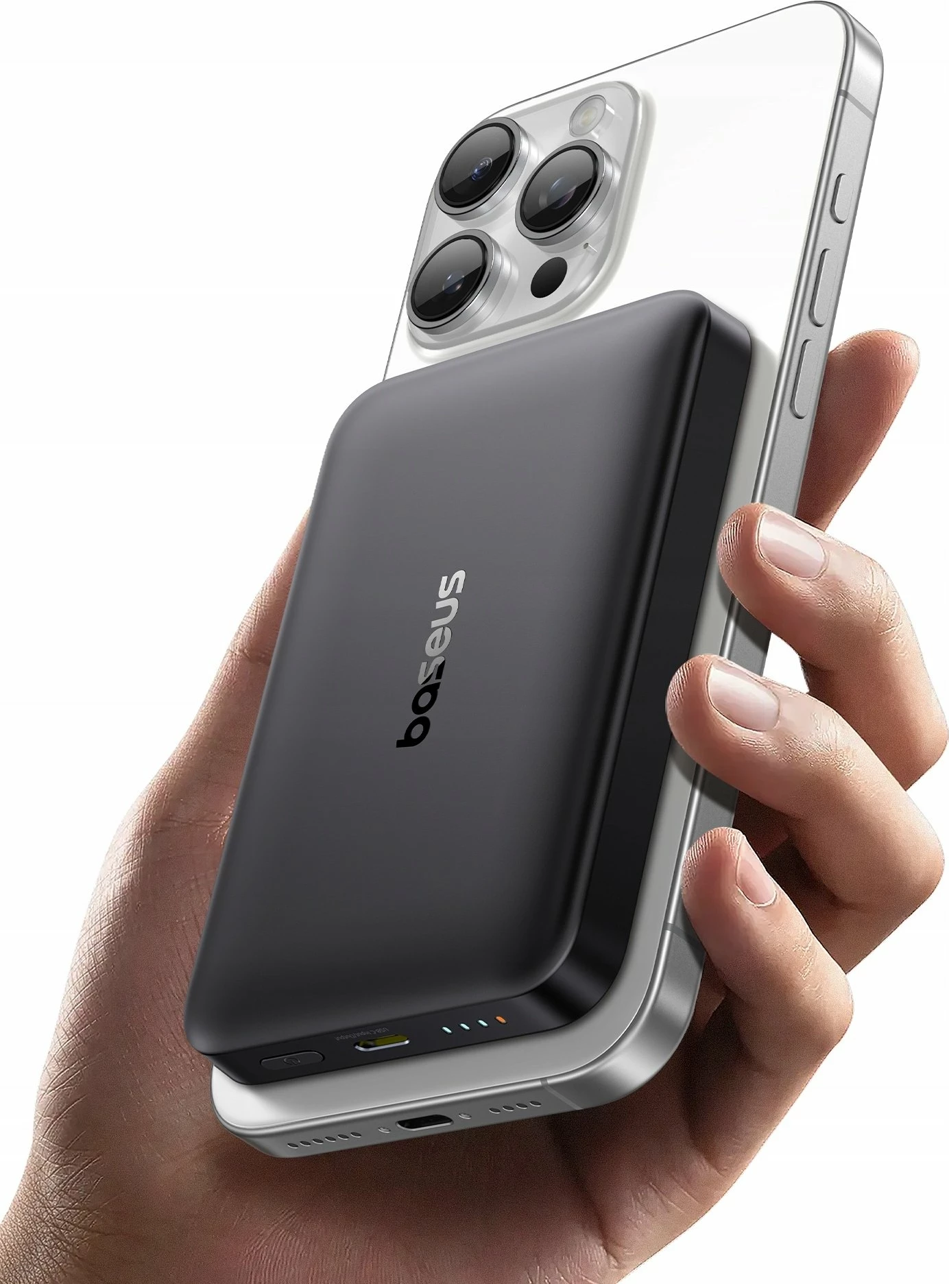 Powerbank Baseus EnerFill FM12 10000mAh 22.5W Qi2 MagSafe, me kabllo USB-C 30cm 20V/3A, e zezë