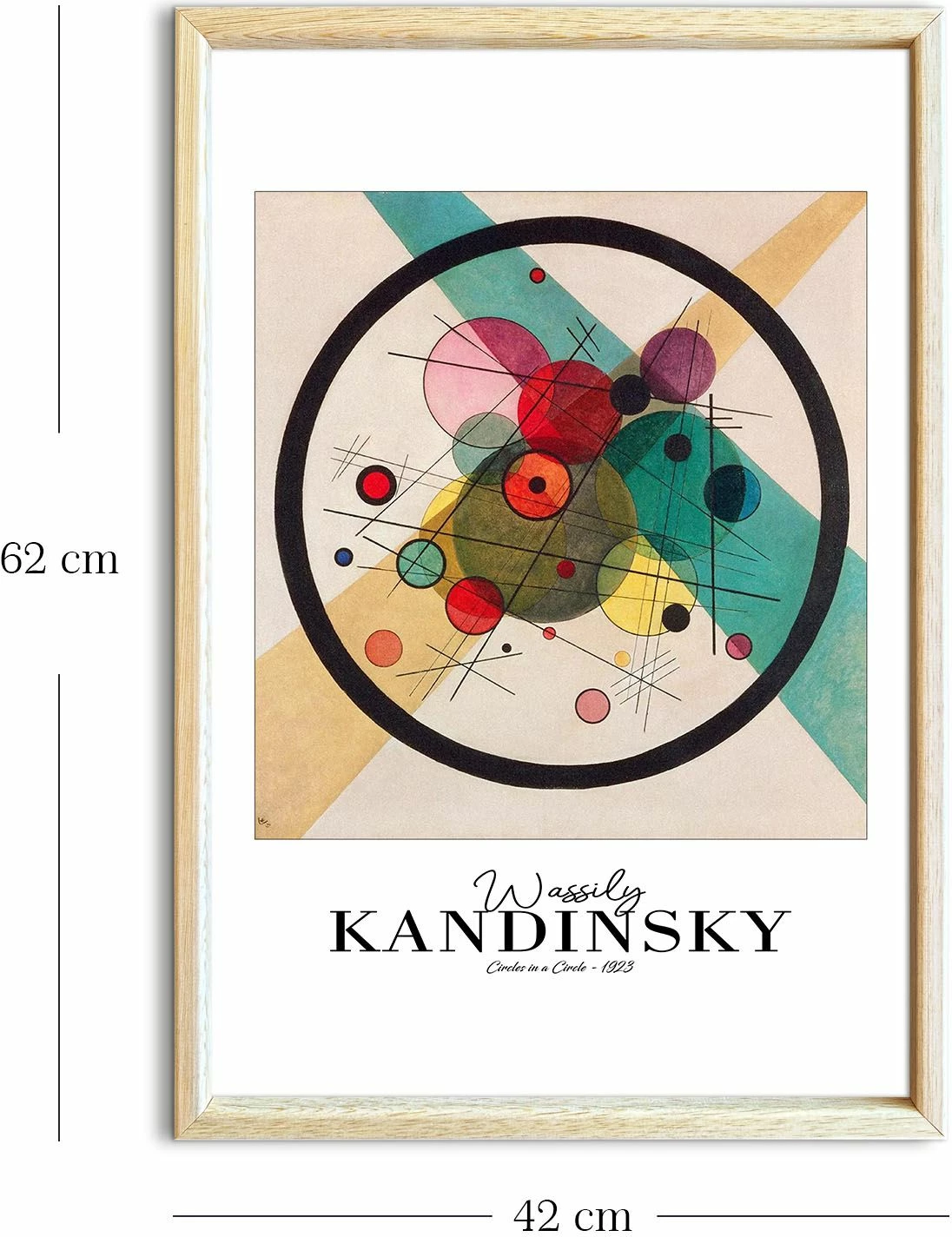 Pikturë dekorative me kornizë, Wallity, 4262AHSKANDINSKY-008, shumëngjyrëshe, 42x62cm