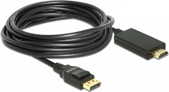 Kabllo DeLOCK 85319 DisplayPort në HDMI, 5 m, 4K, e zezë