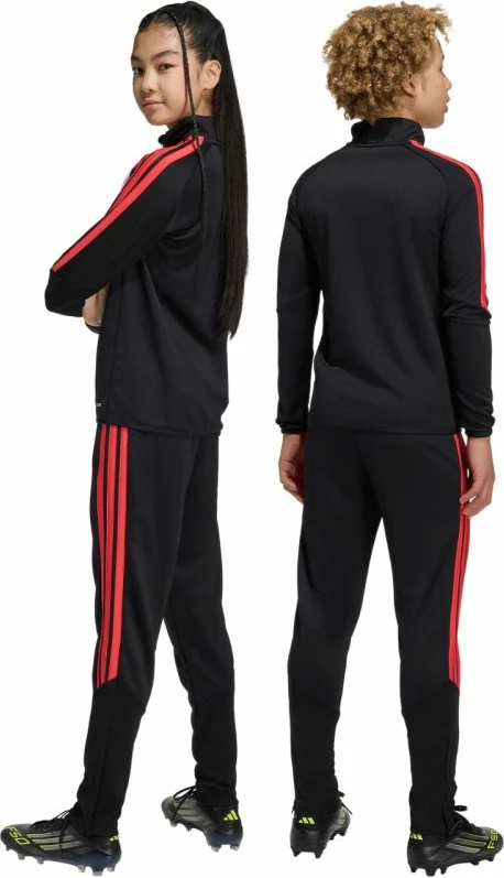 Pantallona sportive për fëmijë adidas, të kuqe e të zeza [Madhësia: 164 cm]