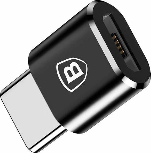 Adapter USB Baseus 28296-uniw USB-C në MicroUSB 2.0, 2.4A, alumin, i zi