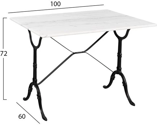 Tavolinë me bazë prej gize FH464 me mermer 100x60x72