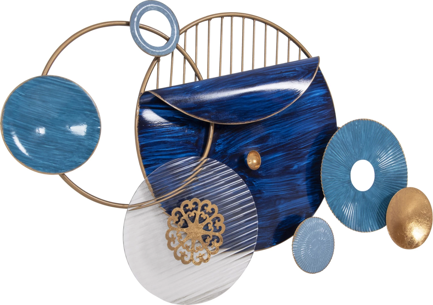 Dekor muri FH4207 metalik, ngjyra blu, 87x54 cm