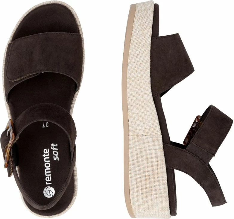 Sandale platforme femra Rieker Remonte D1N54-25, kafe [Madhësia: 36]