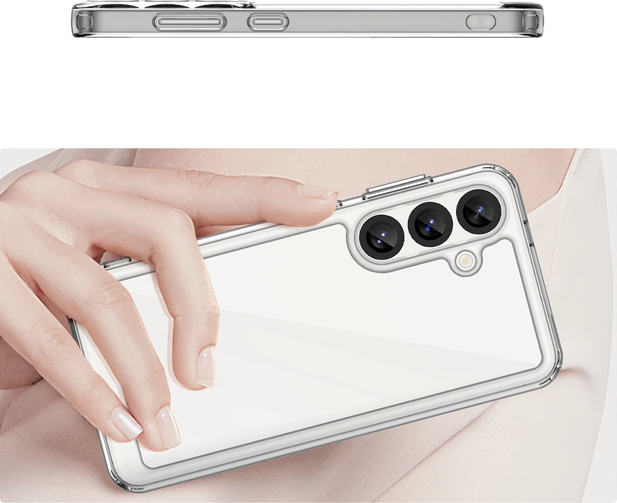 Mbështjellës Hurtel Outer Space Case për Samsung Galaxy S25, transparent black