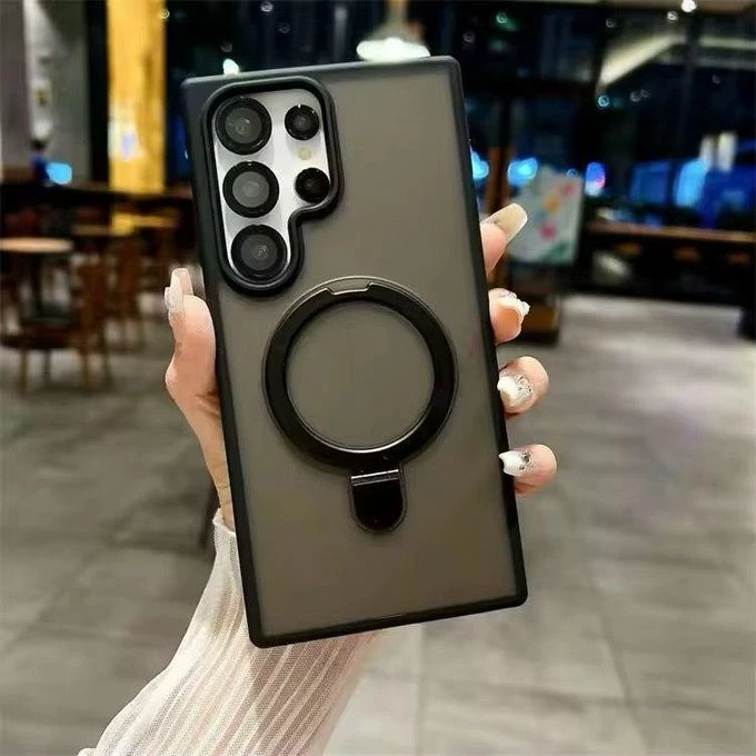 Mbrojtëse Silikoni MagSafe për Samsung Galaxy S25 Ultra, magnetik dhe praktik, për përdorim të përditshëm, e zezë/gri e errët