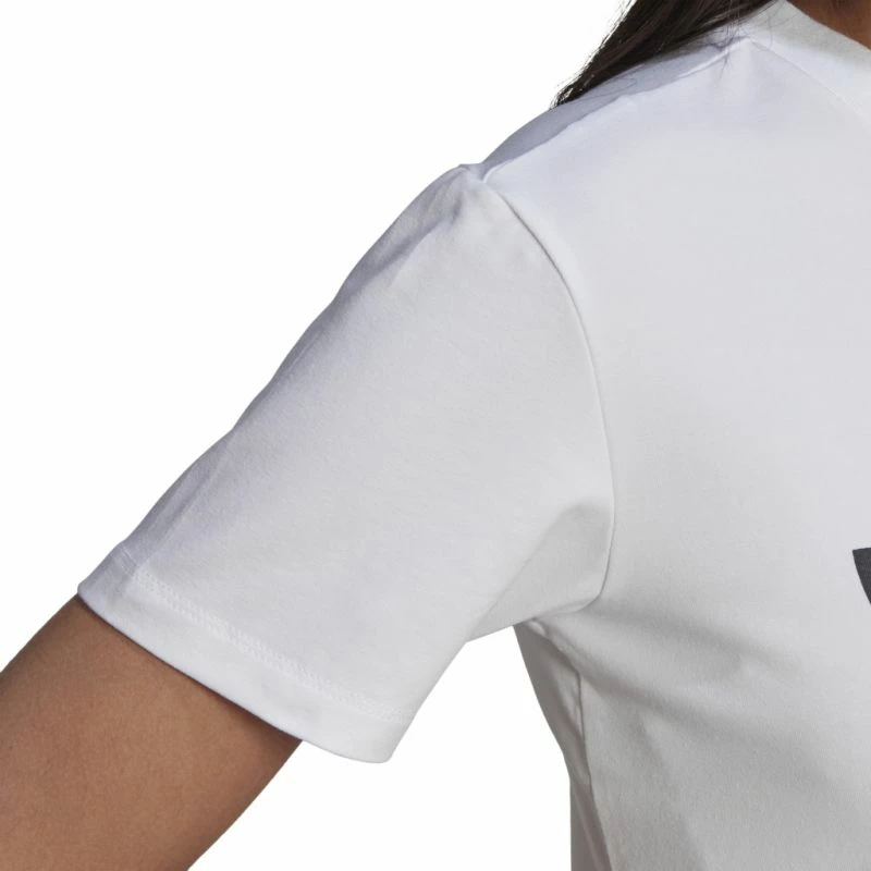 Maicë adidas Trefoil për femra, e bardhë