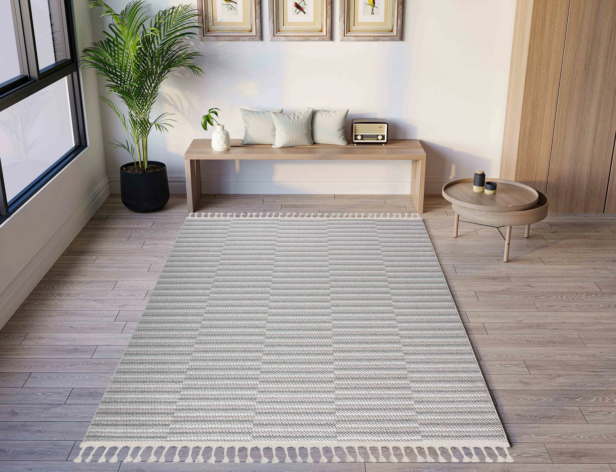Qilim Conceptum Hypnose, 100x300cm, bezhë-gri