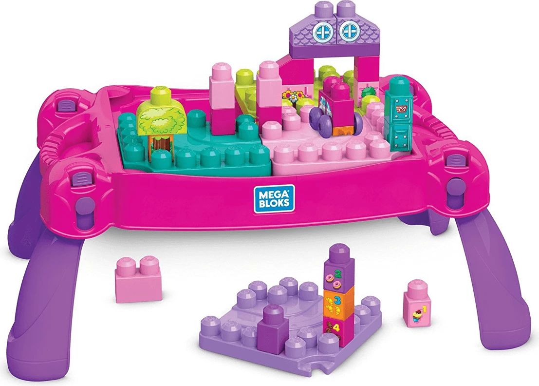 Lodër për fëmijë Mega Bloks Pink Build and Learn Table - 30 copë