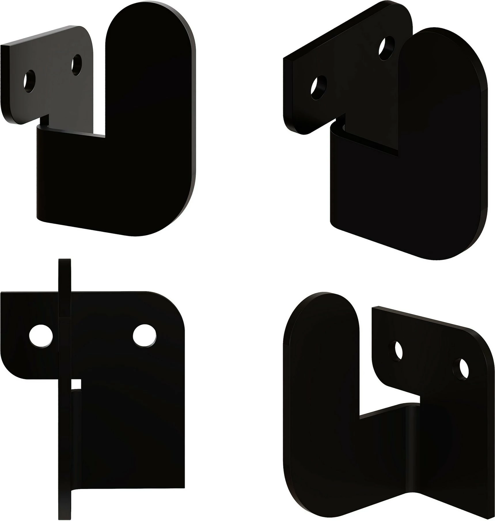 Varëse muri Wallity Luxa, metalike, ngjyrë e zezë, set prej 3 copash