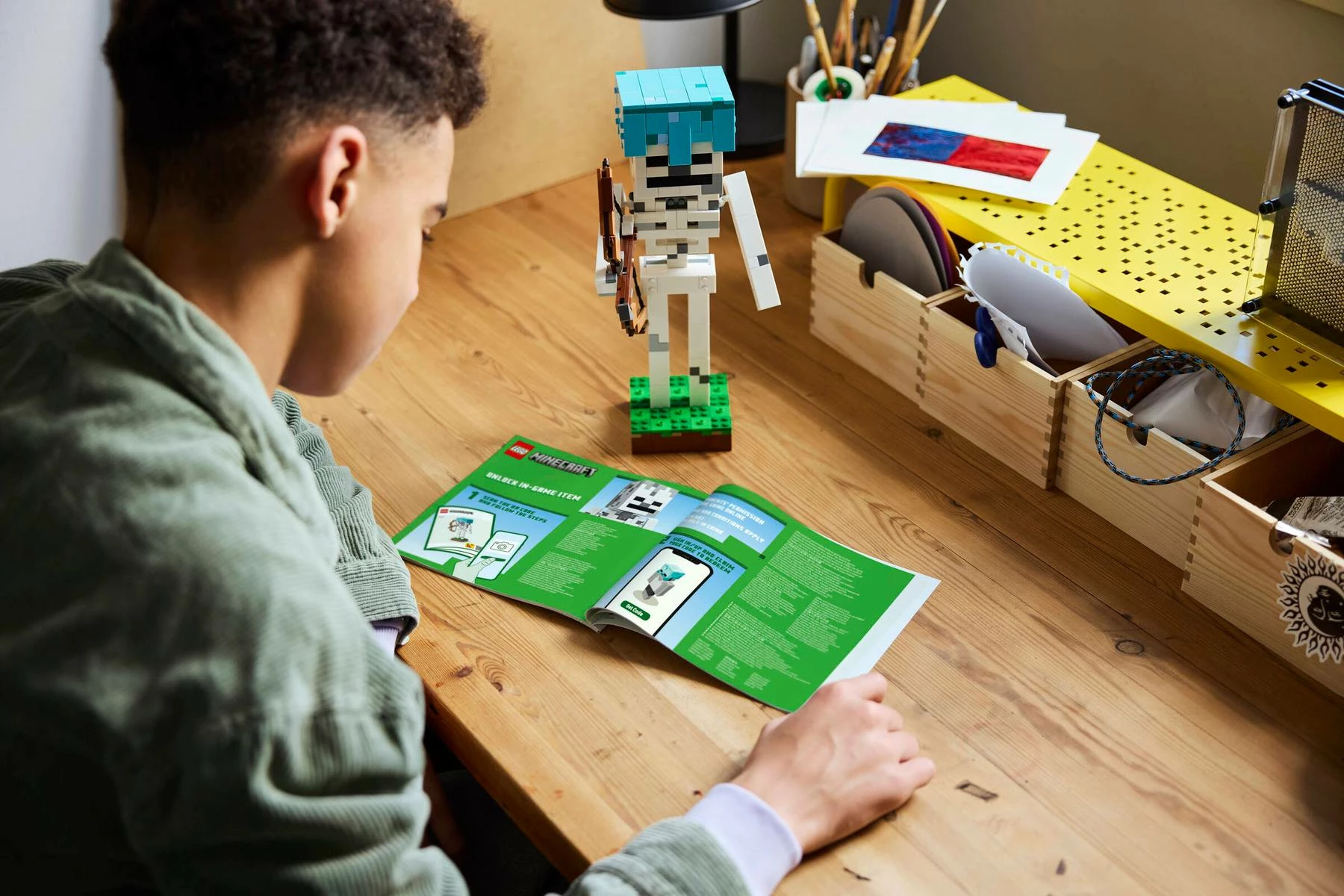 Set ndërtimi LEGO Minecraft The Skeleton 21594, 434 copë, figurë e lëvizshme 23 cm