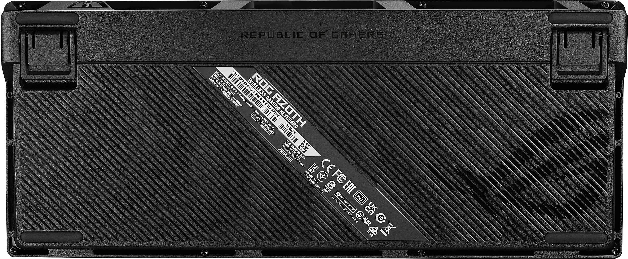 Tastierë gaming ASUS ROG Azoth, 75%, mekanike ROG NX Red, hotswap, USB/2.4GHz/Bluetooth, RGB, AZERTY FR, e zezë