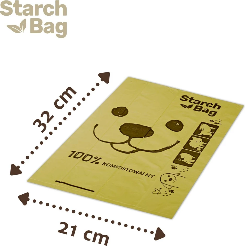 Qese kompostuese Starch Bag, 8x15 copë, Lila