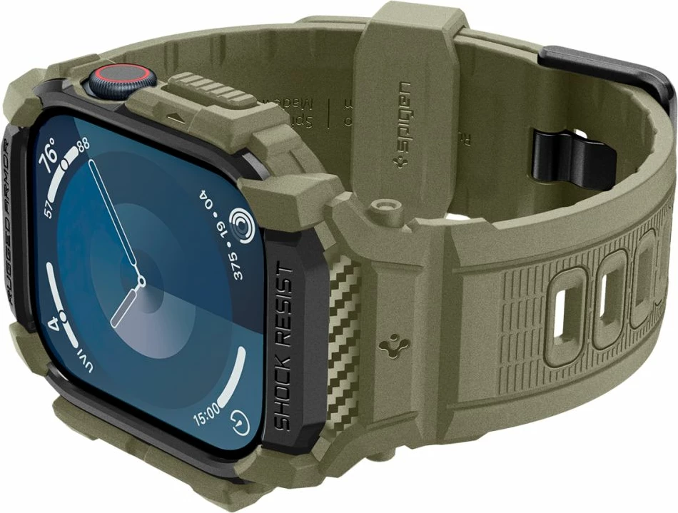 Rrip Spigen Rugged Armor Pro për Apple Watch 10, 46MM, i gjelbër