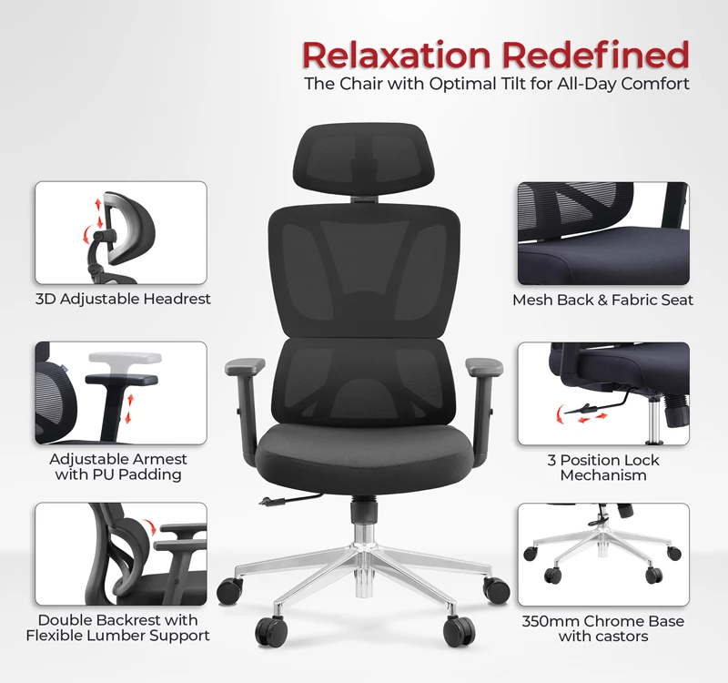 Karrige për zyre Aish, e zezë