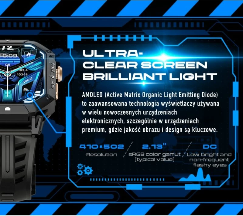 Smartwatch për meshkuj Rubicon, e zezë