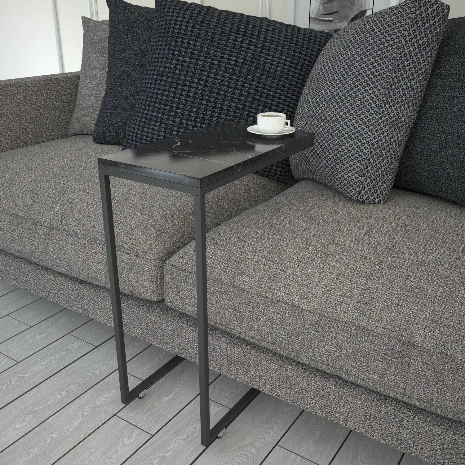 Tavolinë anësore Hanah Home, Callen, mermer i zi