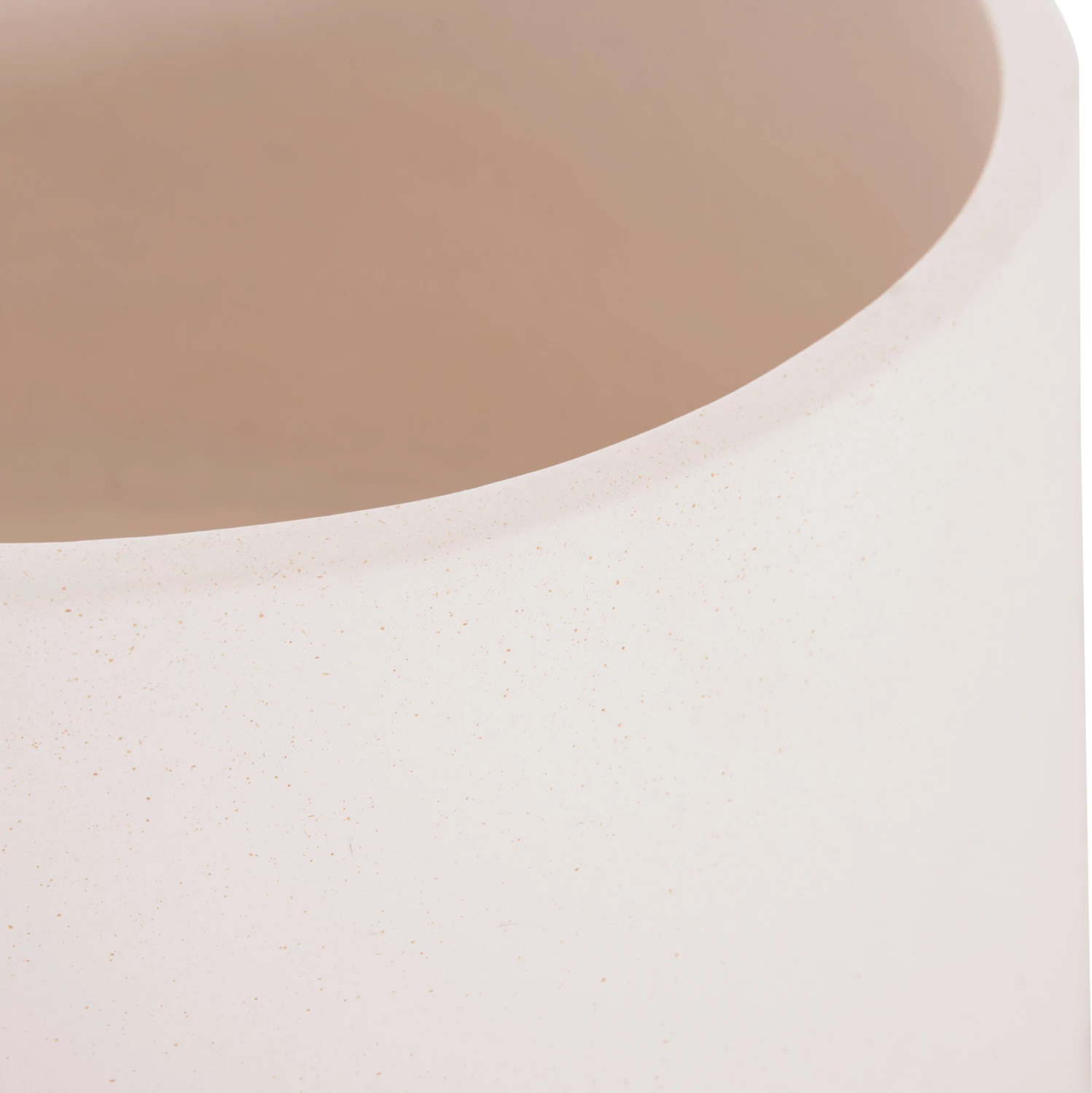 Vazo e brendshme QUAN, çimento fibër, ngjyrë e bardhë, bazë dru tik, Φ40x85cm