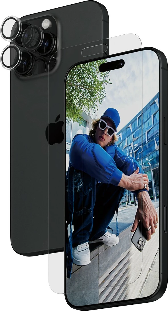 Mbrojtës ekrani PanzerGlass për iPhone 16 Pro Max, set 2-në-1, transparent