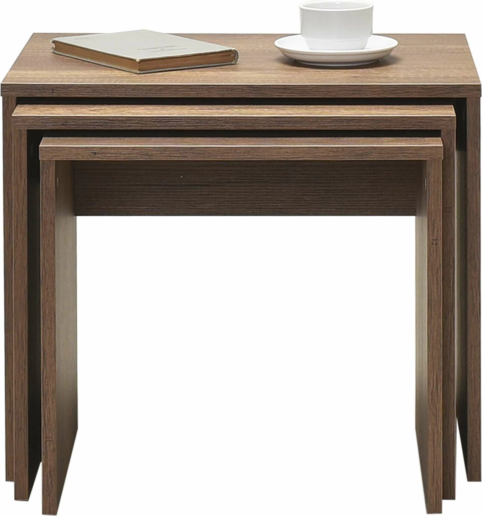 Set tavolinash ndihmëse, 3 copë, ngjyrë arre, Hanah Home Triple