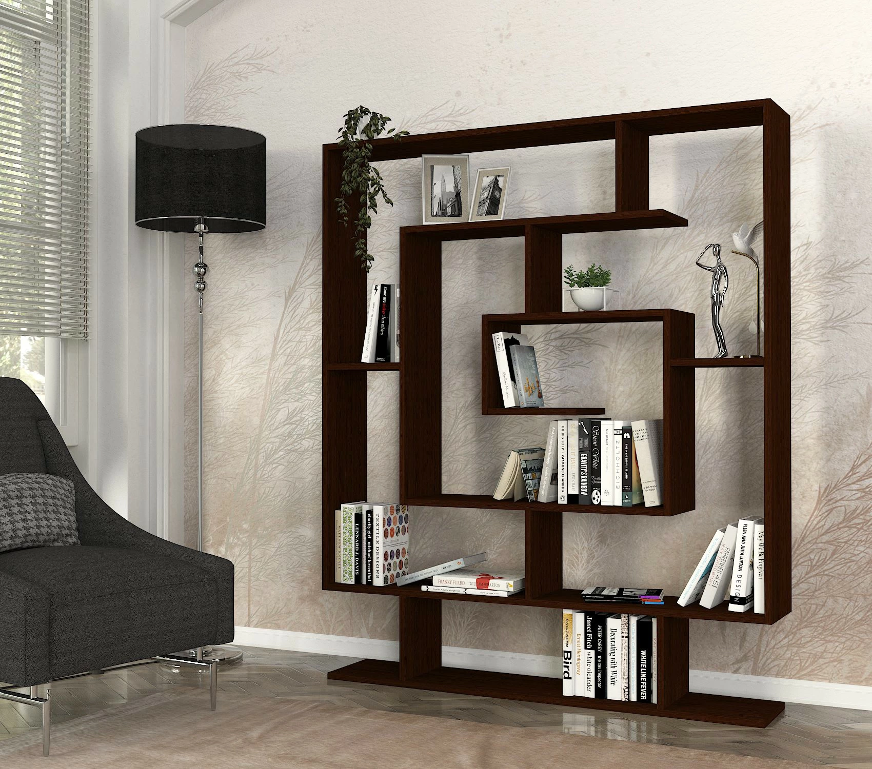 Raft librash Hanah Home, Sarmaşık, ngjyrë wenge
