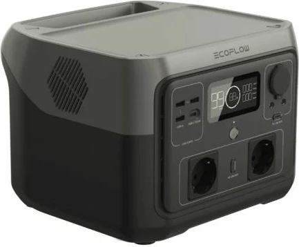 Stacion energjie portativ EcoFlow RIVER 2 Max 512Wh LFP, 500W, gri e errët, set me kabllo