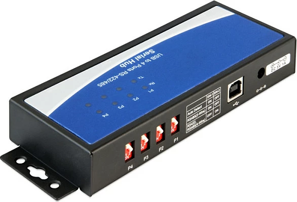 Adapter USB në Serial DeLOCK 87587, 4x DB-9 (RS-232), i zi