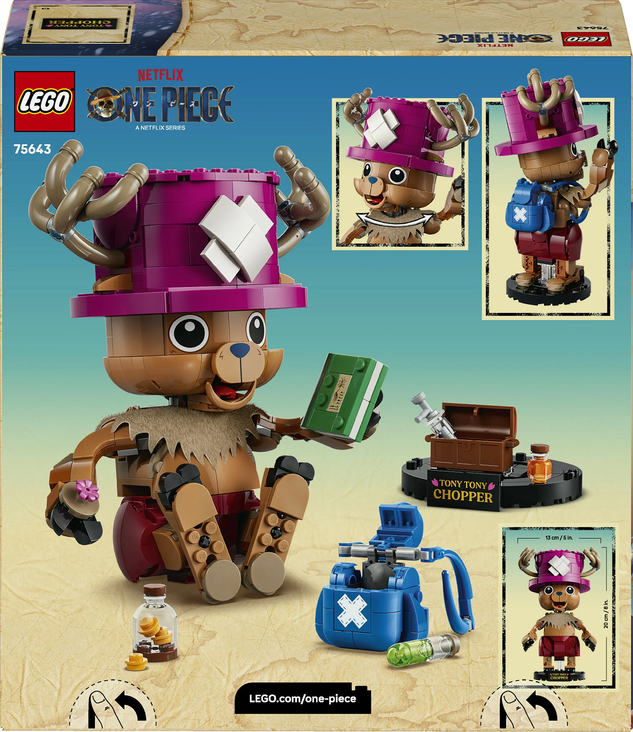 Set LEGO One Piece 75643 Tony Tony Chopper, 577 copë, 9+, shumëngjyrësh