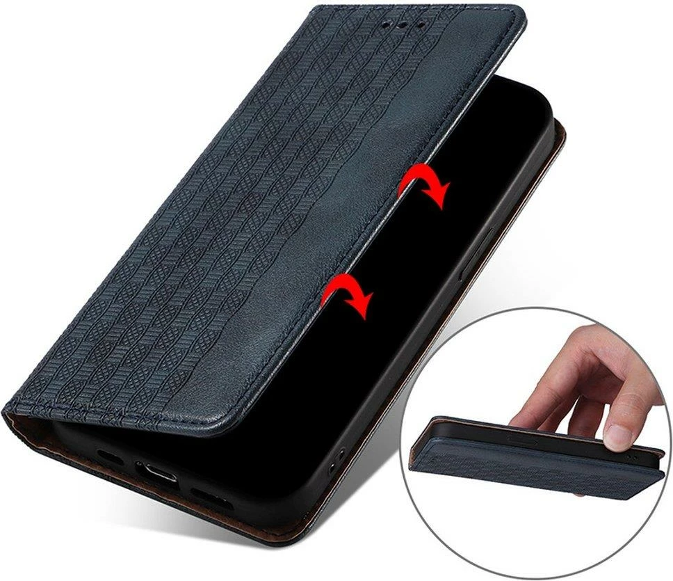 Mbështjellës Hurtel Magnet Strap Case për Samsung Galaxy A13 5G, me portofol, rrip dore, Blu