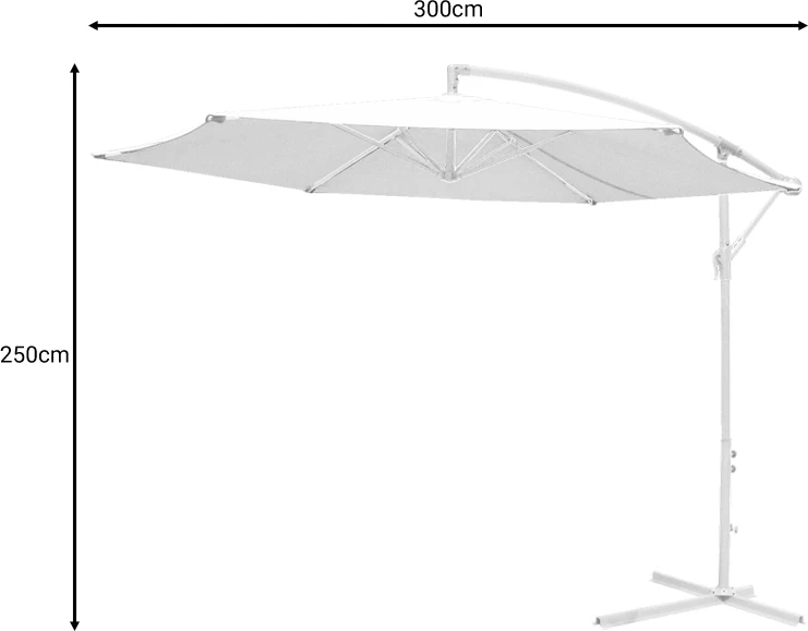 Ombrellë Jiopel një-pjesëshe, alumin e bardhë, pëlhurë bezhë, Φ3m