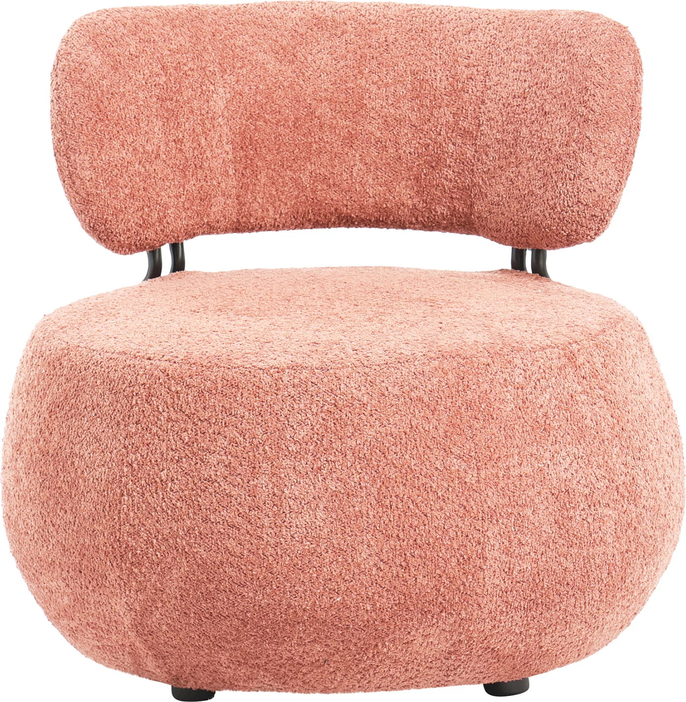 Karrige për sallon, e rrumbullakët, KARSEN, FH9598.02, pëlhurë boucle rozë, 79x78.5x76H cm