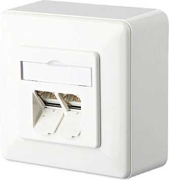 Prizë rrjeti METZ CONNECT BTR NETCOM 1307380002-I, 2x RJ-45, Cat 6, e bardhë