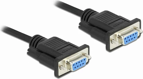 Kabllo serike DeLOCK RS-232 DB-9 femër-në-femër null modem, 2 m, e zezë