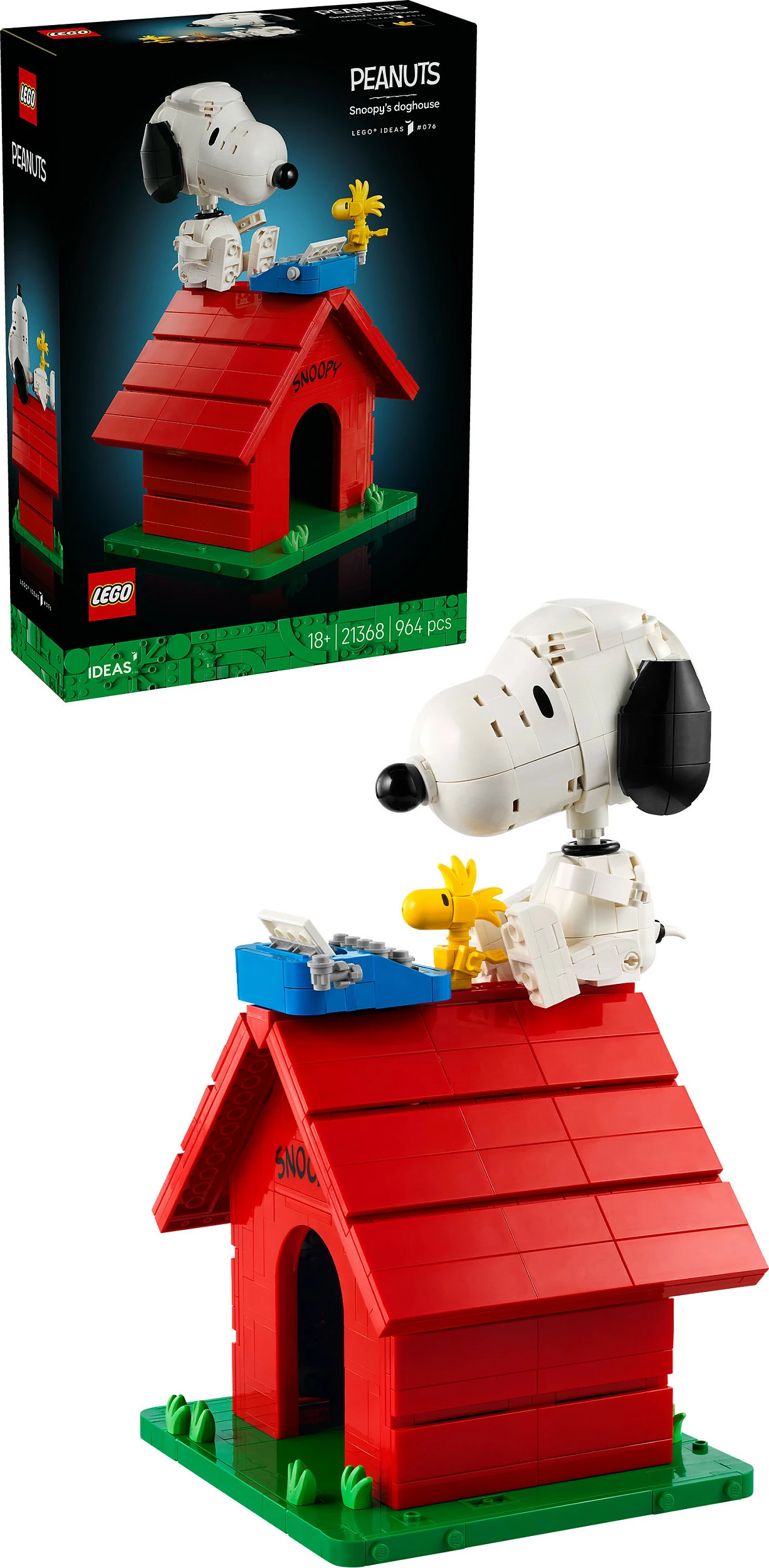 Set ndërtimi LEGO Ideas 21368 Peanuts Shtëpia e qenit e Snoopy, 964 copë, shumëngjyrësh