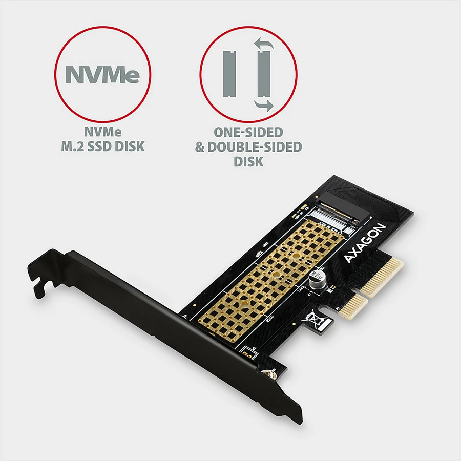 Adapter PCIe Axagon PCEM2-N, M.2 NVMe 2280, PCIe 3.0 x4, ftohje pasive