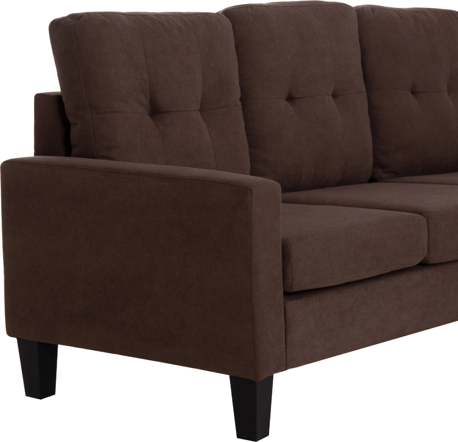 Sofë këndore reversibile Meggy FH3297.12, stof liri kafe, 184.5x129x86 cm