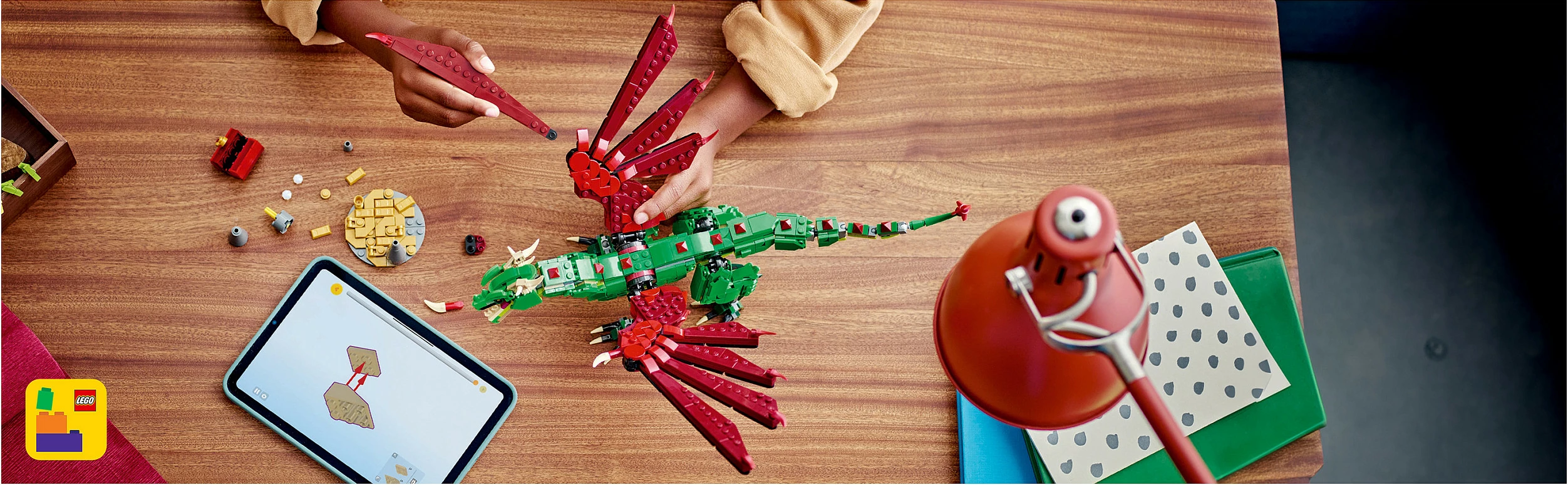 Set ndërtimi LEGO Creator Green Dragon 31161, shumëngjyrësh