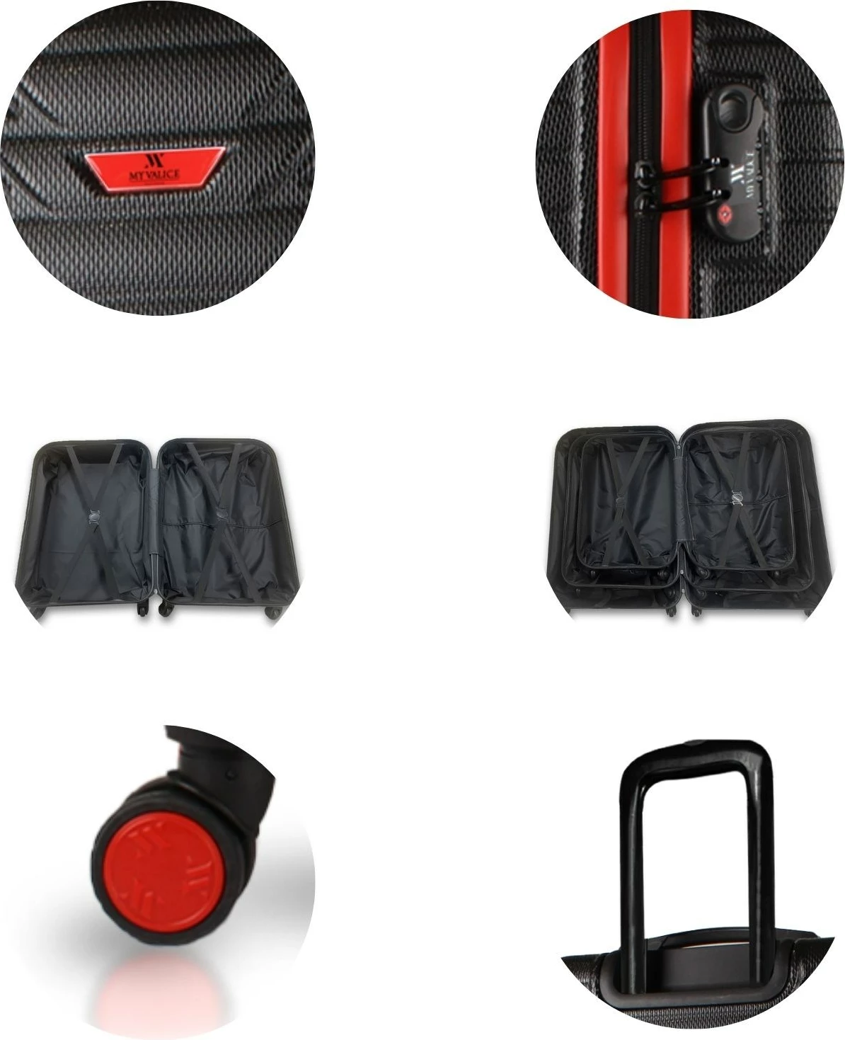 Set valixhesh (3 copë), ngjyrë e zezë, Zoozie Bags, 5554