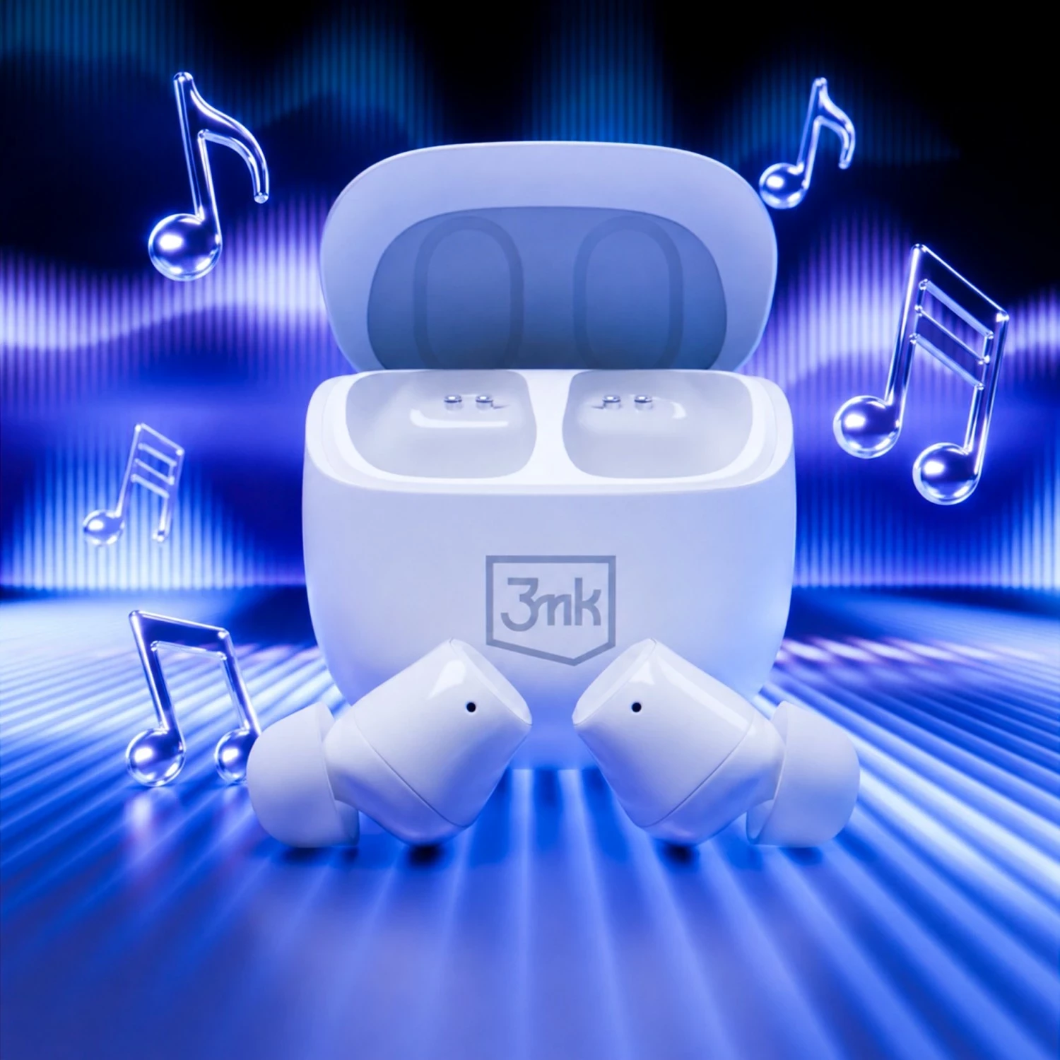 Kufje wireless 3MK BlitzBuds, Bluetooth 6.0, IPX5, të bardha