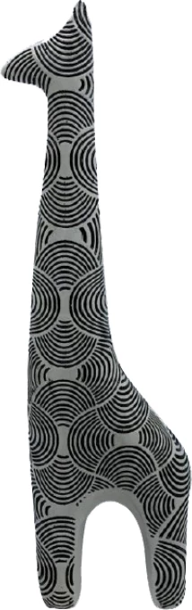 Dekor gjirafë SAVAGE, polirezine, e zezë-bardhë, 11x8x30cm