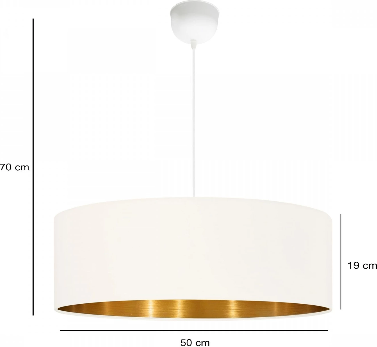 Llambë tavani Opviq, AYD-3549, kapak prej stofi, krem dhe ari, Ø50cm