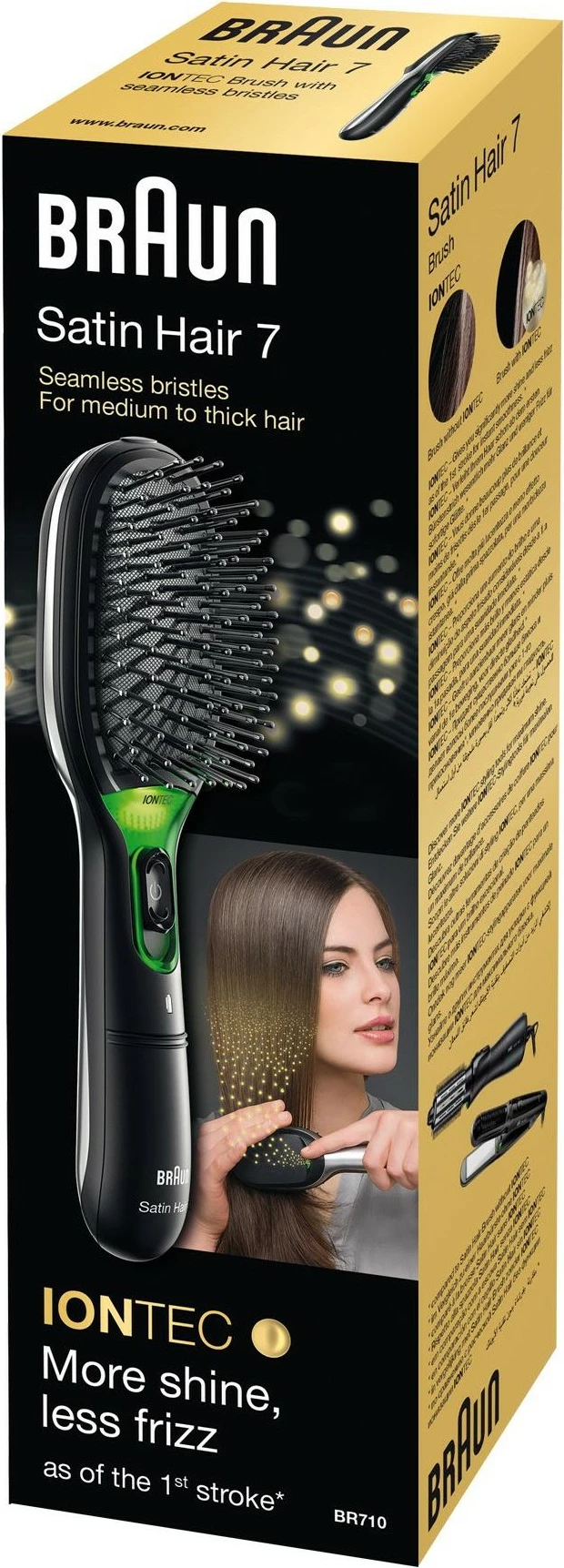Krehër paddle Braun Satin Hair 7, i zi
