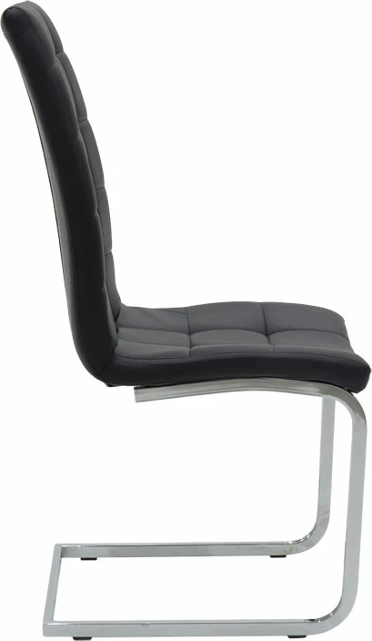 Karrige Darrell pu e zezë - metal krom 42x49x106cm, set prej 2 copash