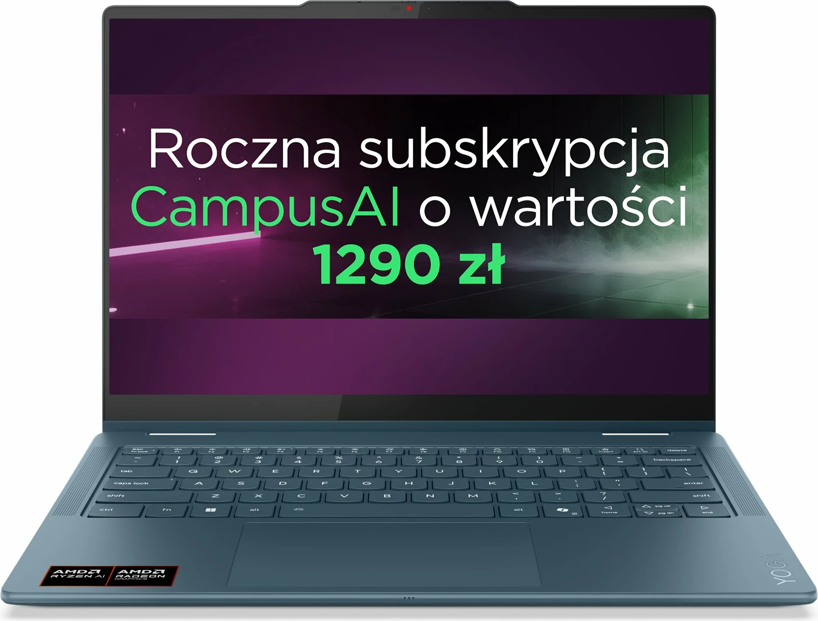 Laptop 2n1 Lenovo Yoga 7 14AKP10 (83JR008NPB) Ryzen AI 5 340, 16GB RAM, 512GB SSD, 14" OLED Touch, Windows 11, blu, set me Yoga Pen