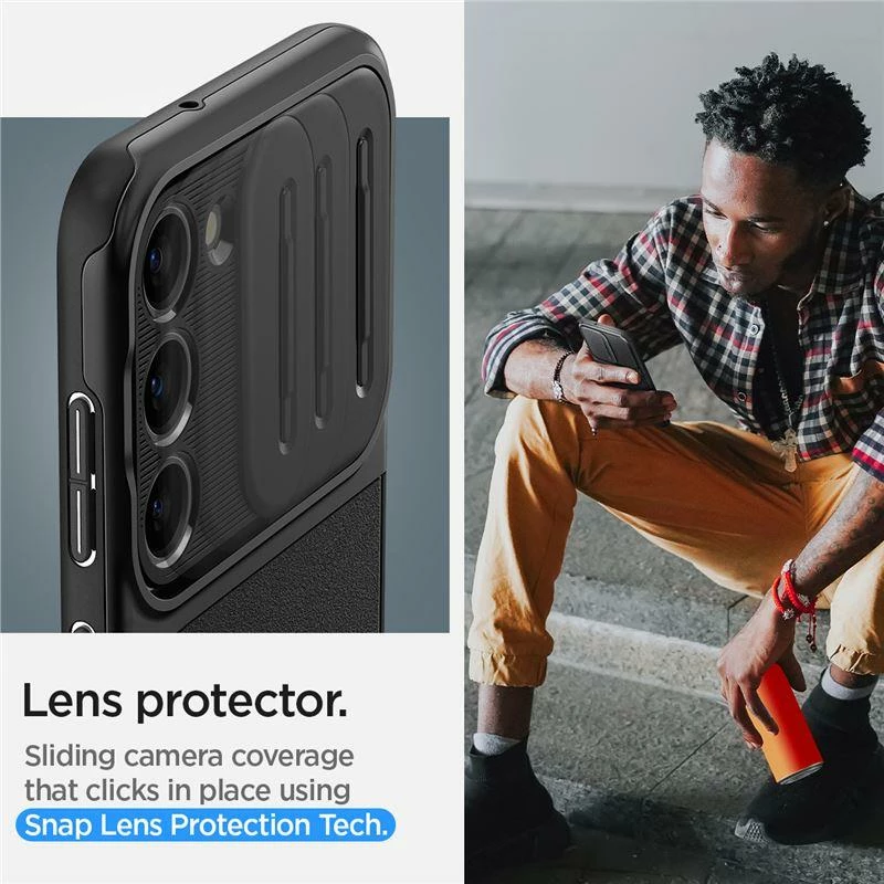 Mbështjellës Spigen Optik Armor për Samsung Galaxy S23, i zi