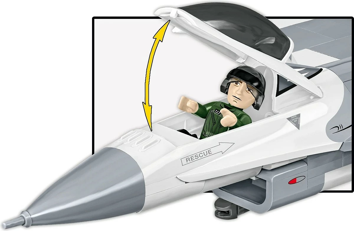 Set blloqesh ndërtimi, Cobi, F-16C Fighting Falcon COBI-5910, 463 pjesë, shkallë 1:48, me figurë pilot dhe bazament