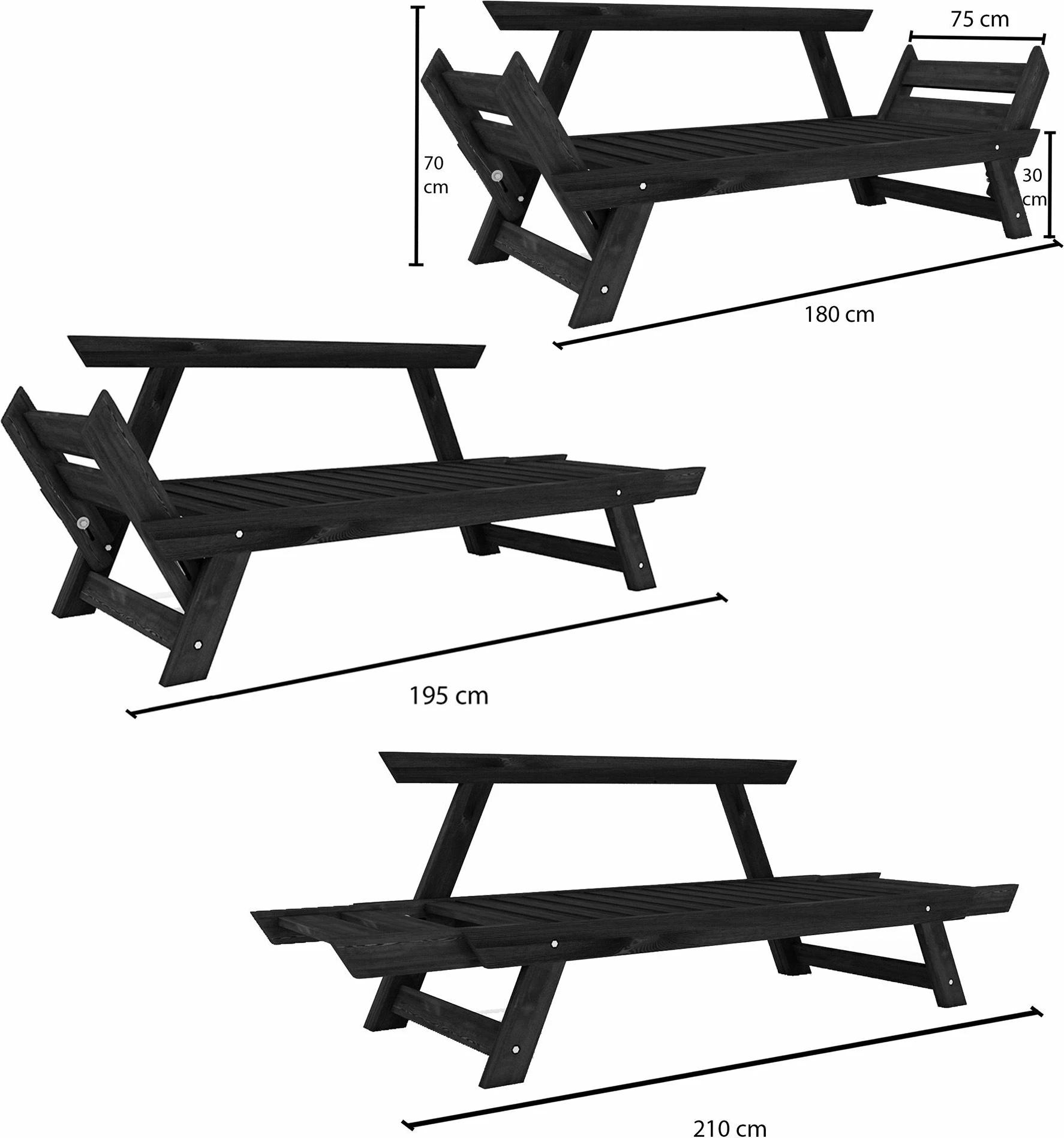 Divan 2-vendësh, shndërrohet në shtrat, Skye Decor, natyral dhe lis, CPT8171-210