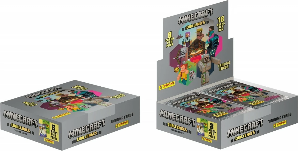 Karta koleksionuese Minecraft Panini, 18 pako, 8 karta për pako