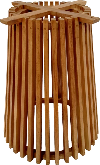 Bazë tavoline për përdorim të brendshëm, dru mindi, ngjyrë natyrale, D60x75cm